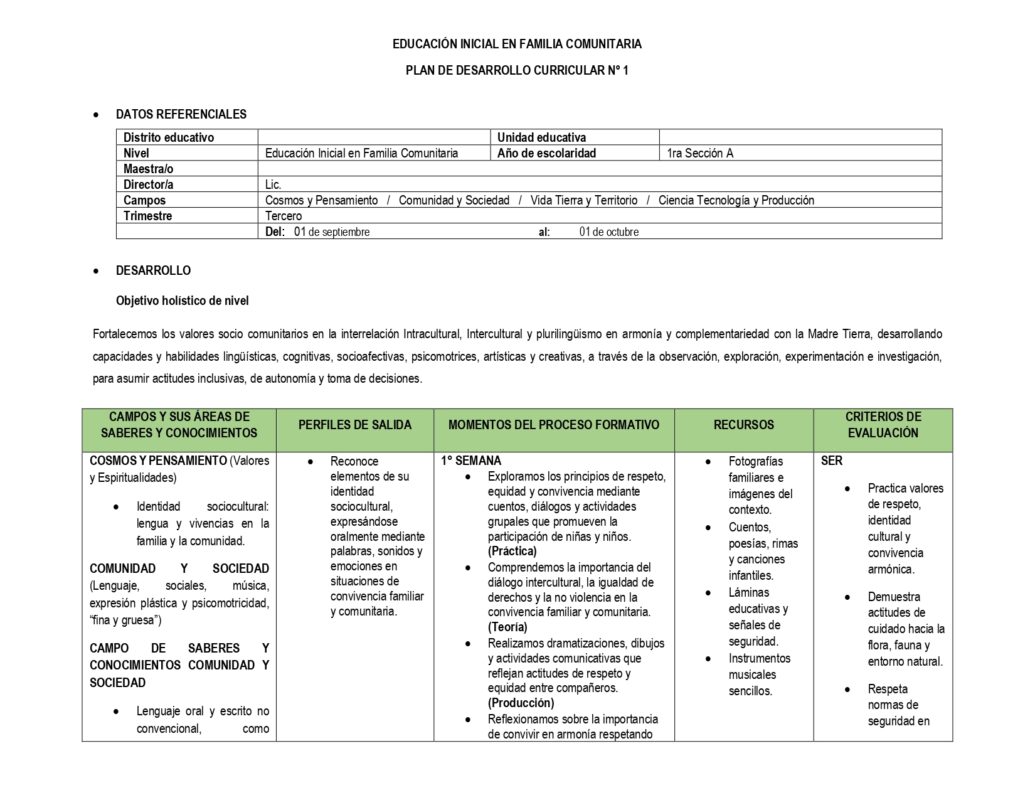 PLAN DE CLASE NIVEL INCIAL TERCER TRIMESTRE 2026