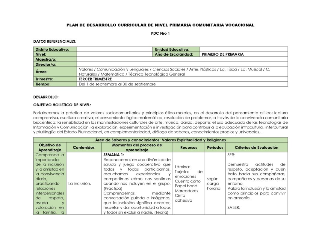 plan de clase tercer trimestre primaria 2026